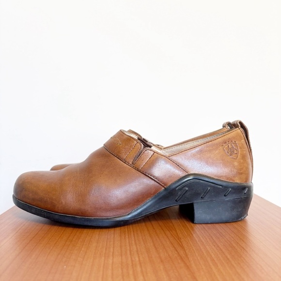 Ariat Brown Leather Western Paddock Clogs size 7 - Picture 1 of 9
